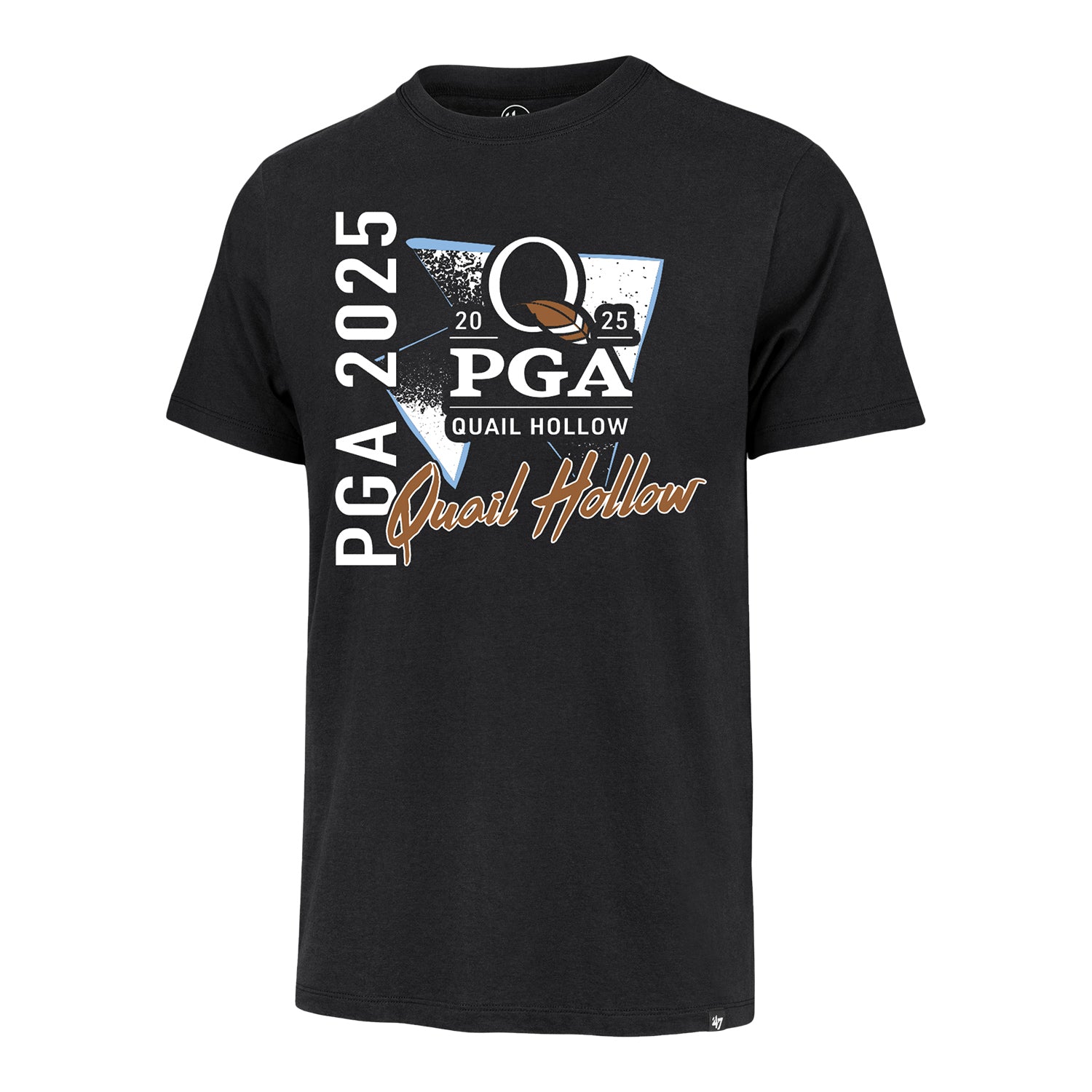 '47 Brand 2025 PGA Championship Quail Hollow T-Shirt in Black - Front View