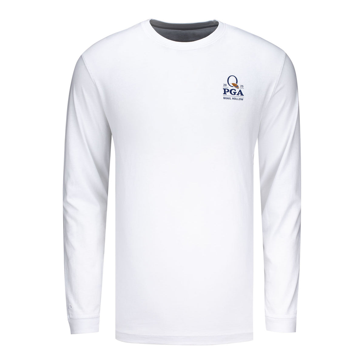 Ahead 2025 PGA Championship Quail on Feather Long Sleeve T-Shirt in White - Front View