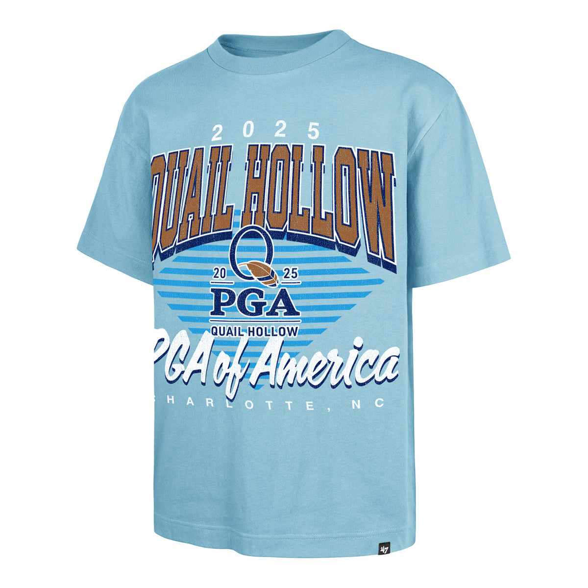 &#39;47 Brand 2025 PGA Championship Extended Play Foundation T-Shirt in Powder Blue - Front View