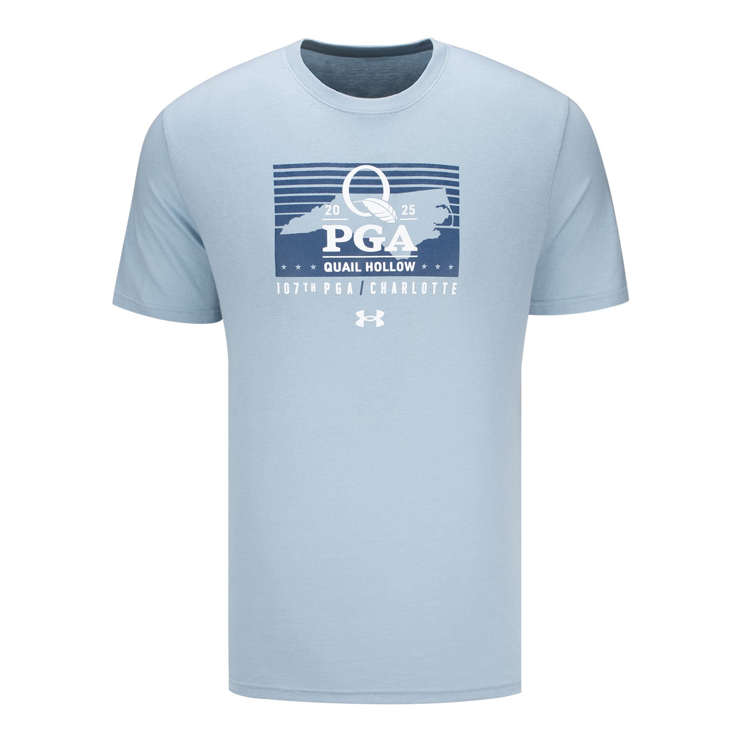 Under Armour 2025 PGA Championship State Outline Performance Cotton T-Shirt in Harbor Blue - Front View