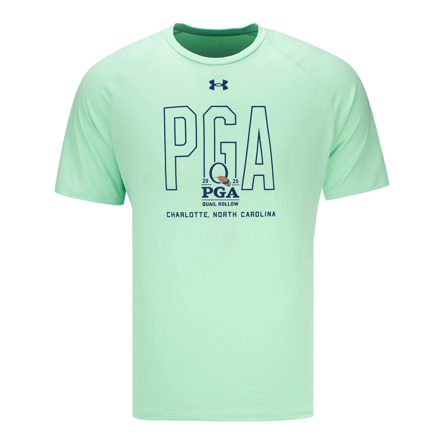 Under Armour 2025 PGA Championship Block Letters Tech T-Shirt in Aloe - Front View