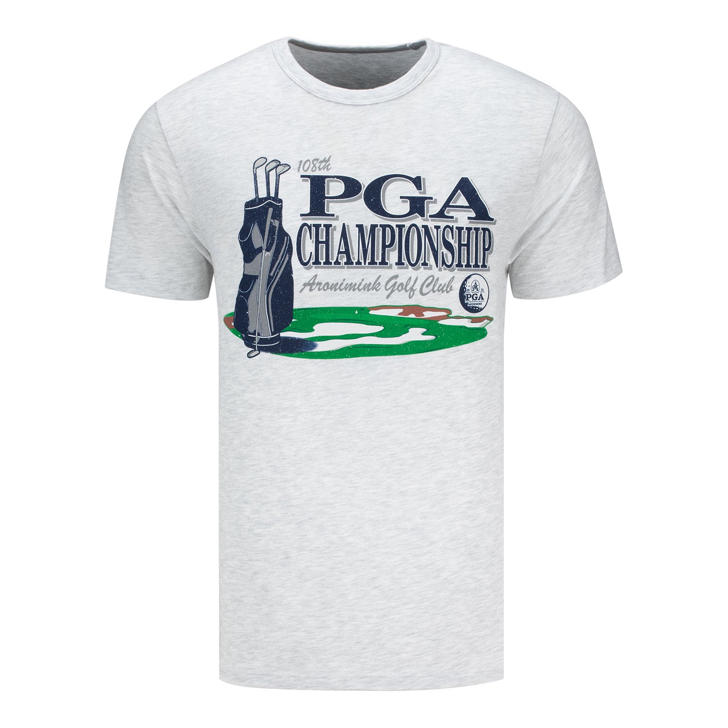'47 Brand 2026 PGA Championship Franklin Golf Bag Bunker T-Shirt in Grey - Front View