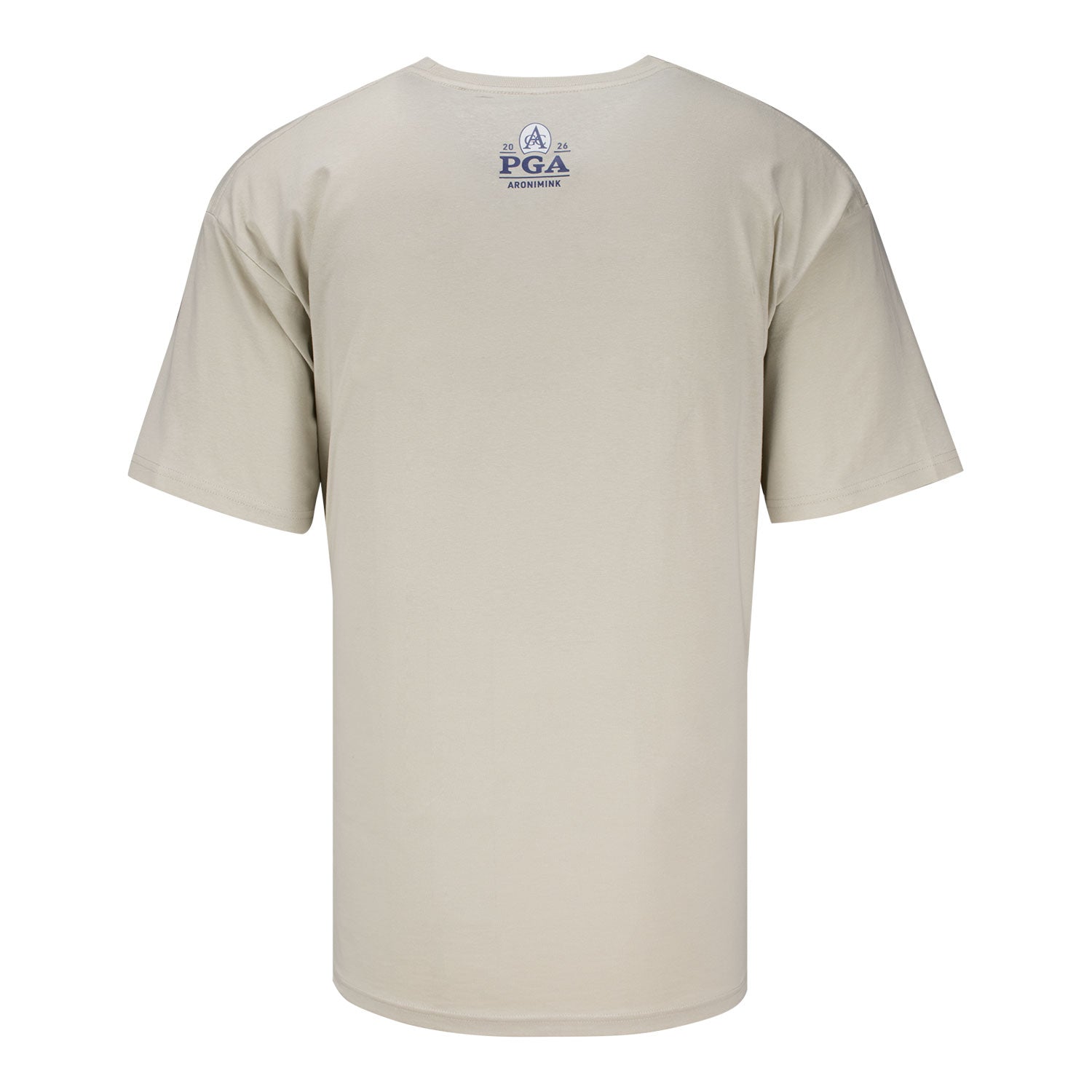 Ahead 2026 PGA Championship Golf Ball Cartoon T-Shirt in Bone Beige - Front View