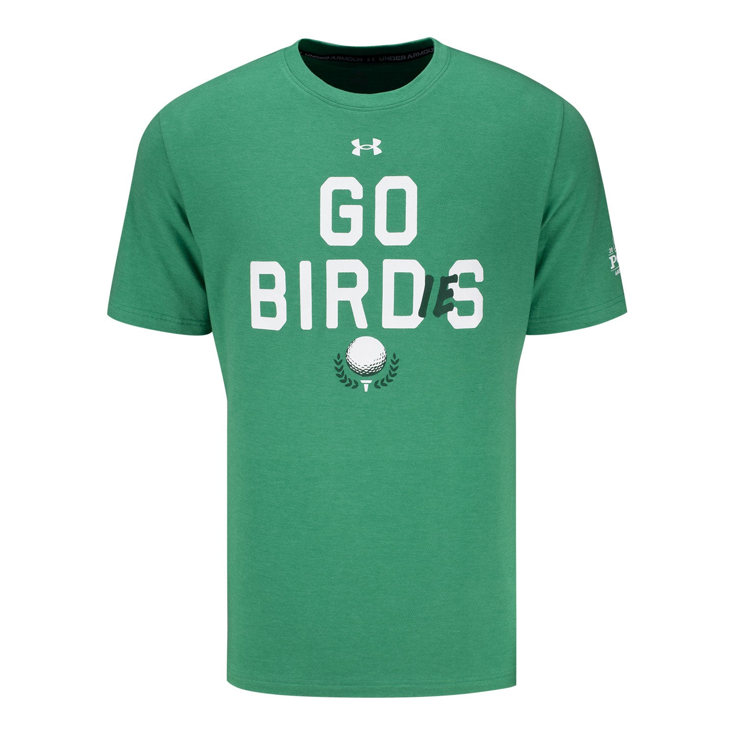 Under Armour 2026 PGA Championship Icon Go Birdies T-Shirt in Kelly Green - Front View