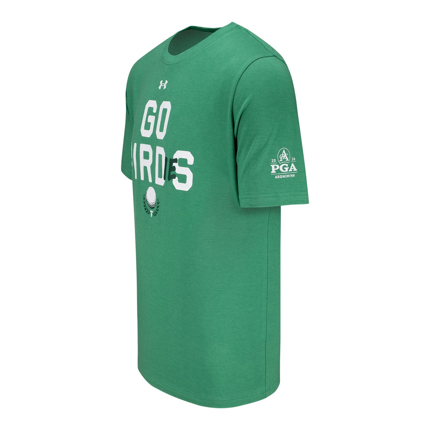 Under Armour 2026 PGA Championship Icon Go Birdies T-Shirt in Kelly Green - Front View