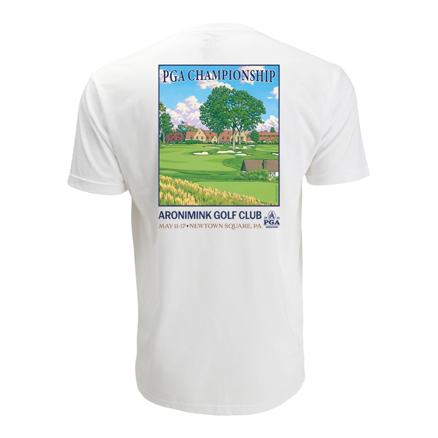 Lee Wybranski x Imperial 2026 PGA Championship Poster T-Shirt in White - Back View