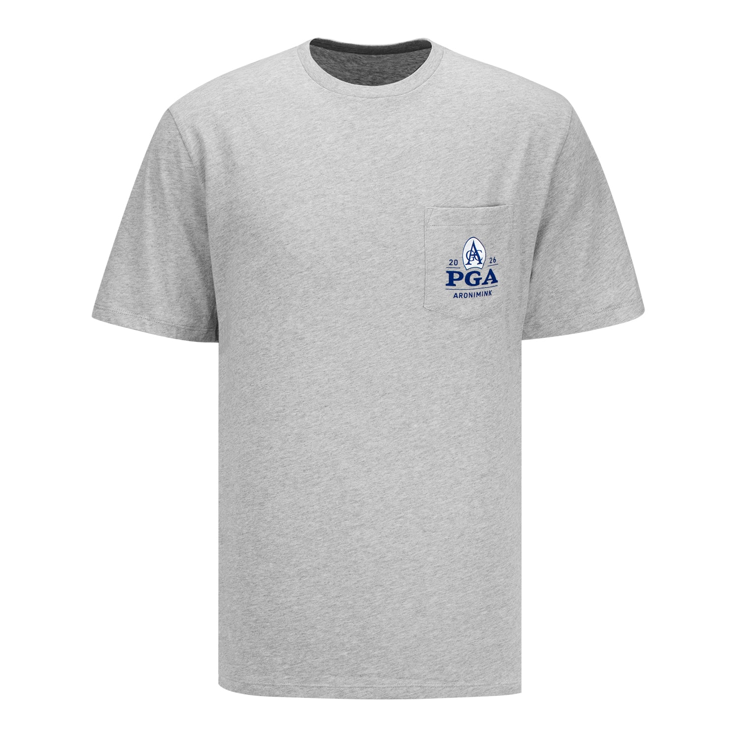 Vineyard Vines 2026 PGA Championship USA Whale Short Sleeve Pocket Tee in Grey - Back View