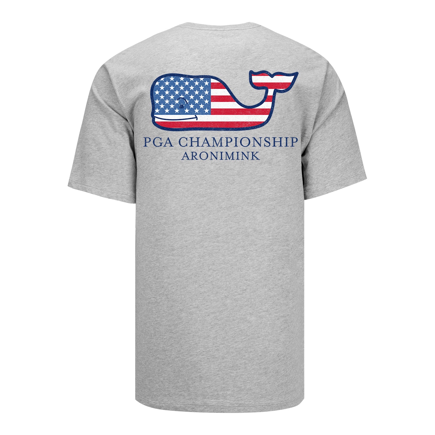 Vineyard Vines 2026 PGA Championship USA Whale Short Sleeve Pocket Tee in Grey - Back View