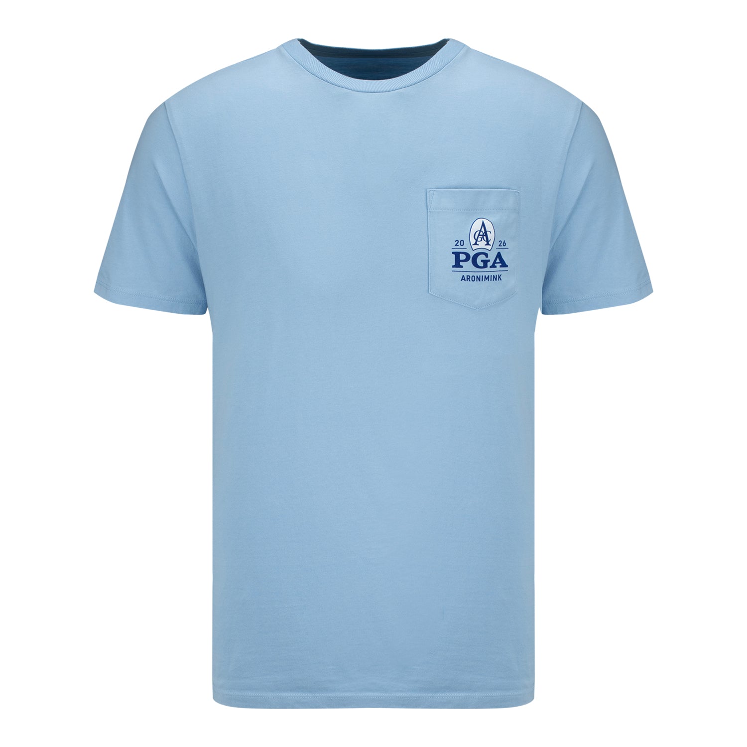 Vineyard Vines 2026 PGA Championship Philly Motif Short Sleeve Pocket Tee in Blue - Back View