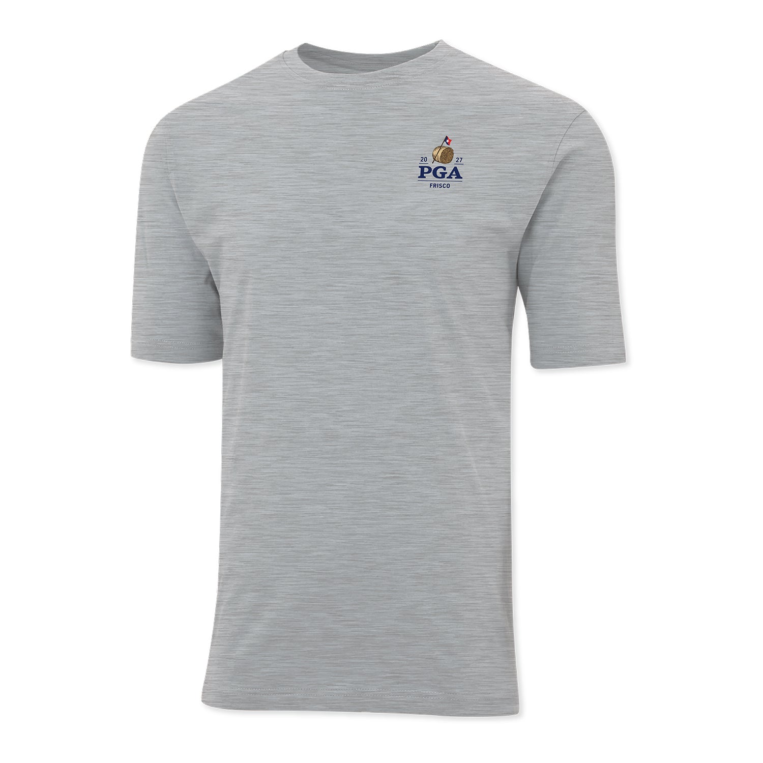 Ahead 2027 PGA Championship Pembroke Texas Flag Text T-Shirt in Heather Grey - Back