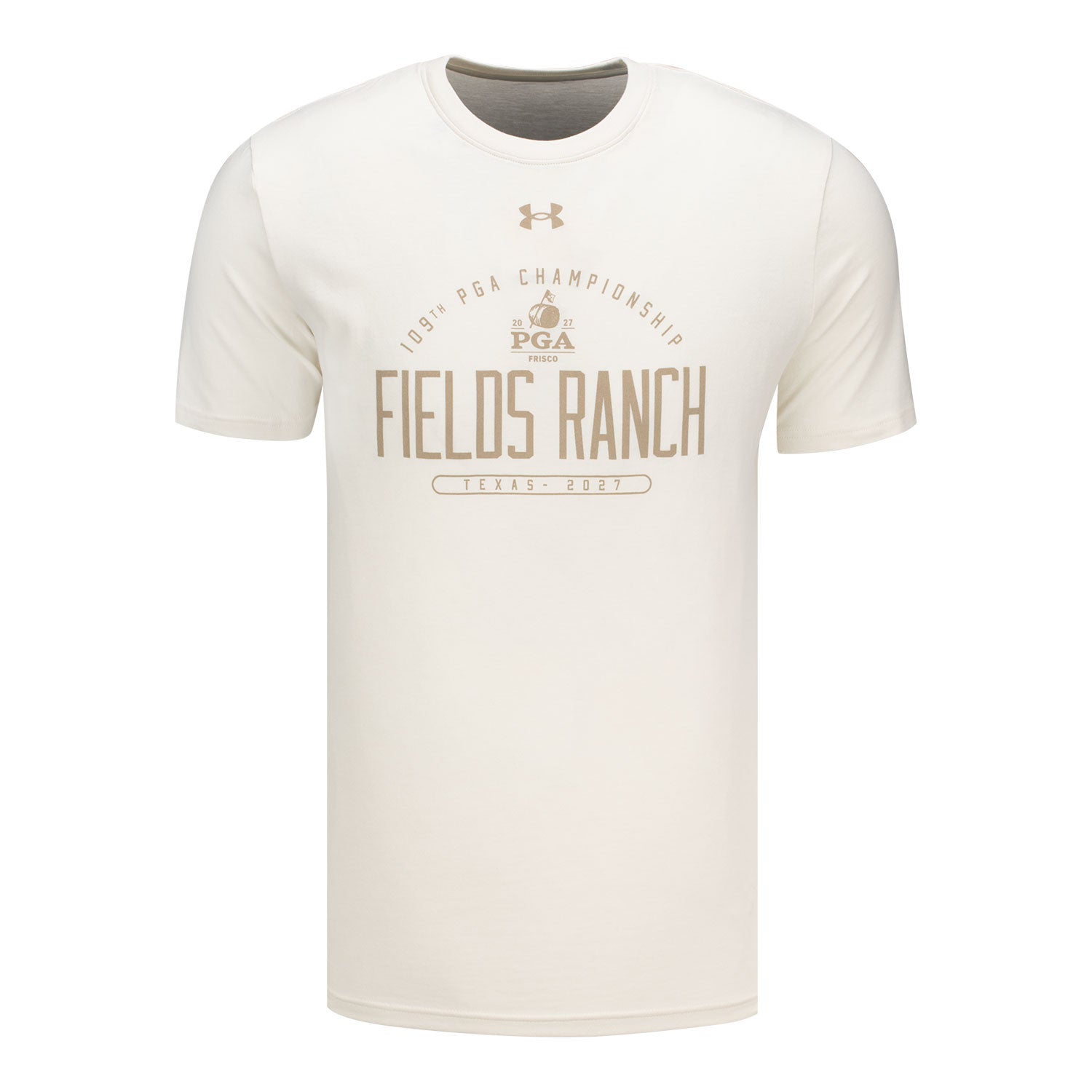Under Armour 2027 PGA Championship Cotton Performance T-Shirt in Stone - Front View