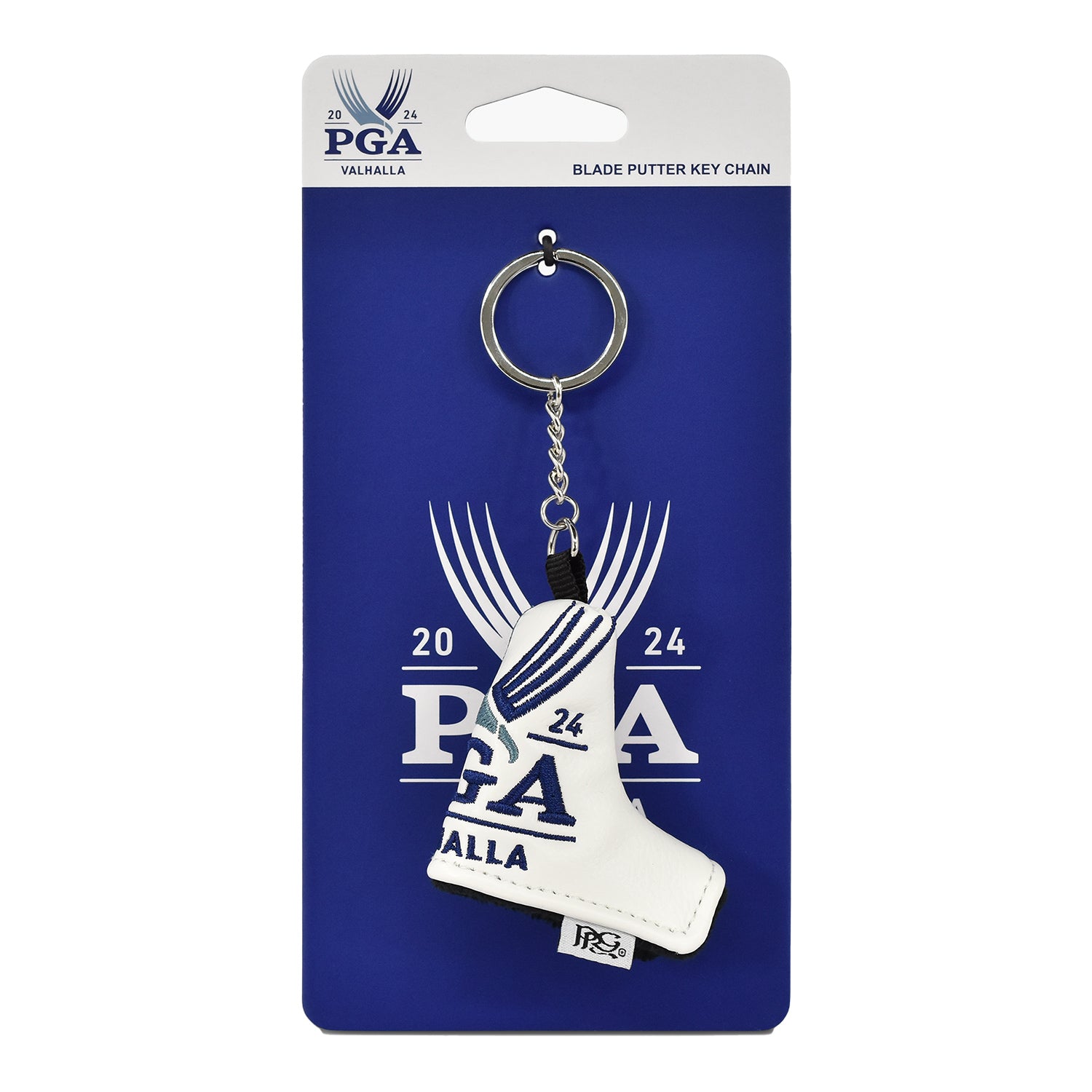 PRG Americas 2024 PGA Championship White Putter Cover Key Chain In White - Front View