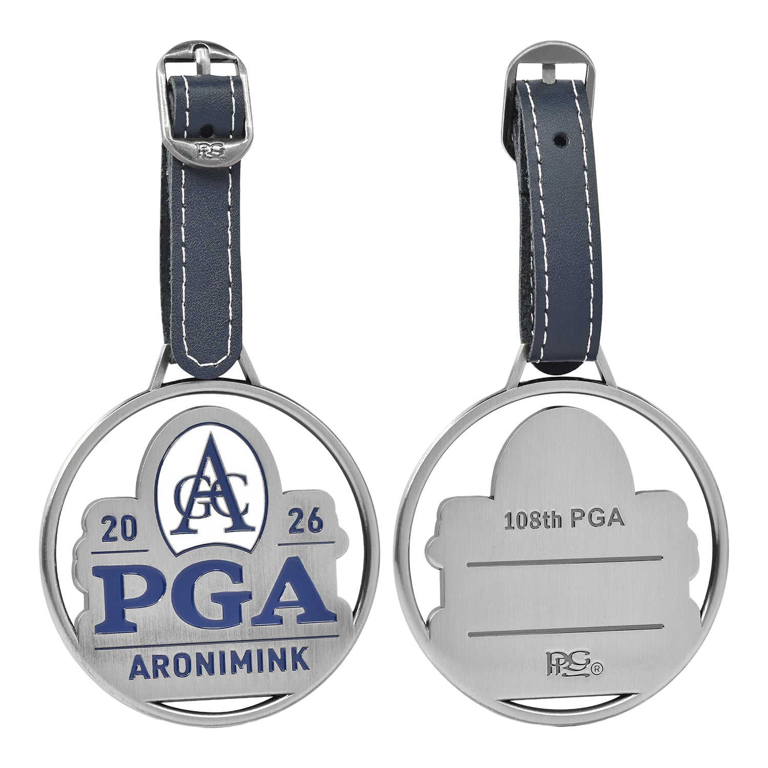PRG Golf 2026 PGA Championship Bespoke Bag Tag - Front and Back View