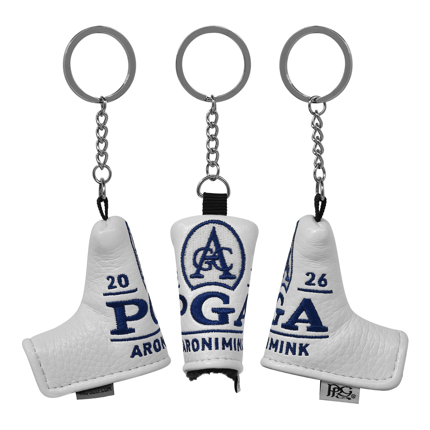PRG Golf 2026 PGA Championship White Putter Cover Keychain - 360 View
