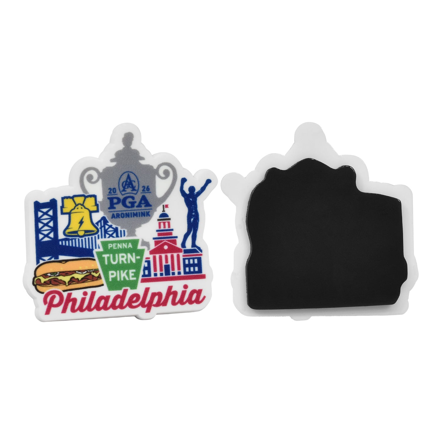 PRG Golf 2026 PGA Championship Philly 2pc Magnet Set - Philadelphia Icons Front View