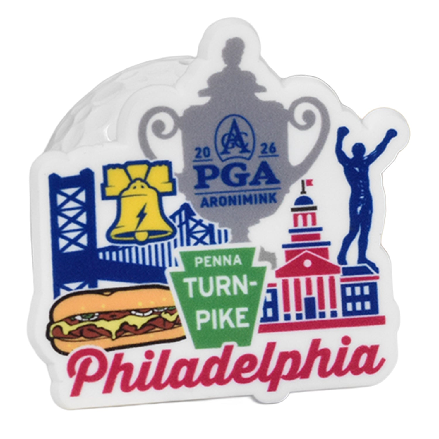 PRG Golf 2026 PGA Championship Philly 2pc Magnet Set - Philadelphia Icons Front View