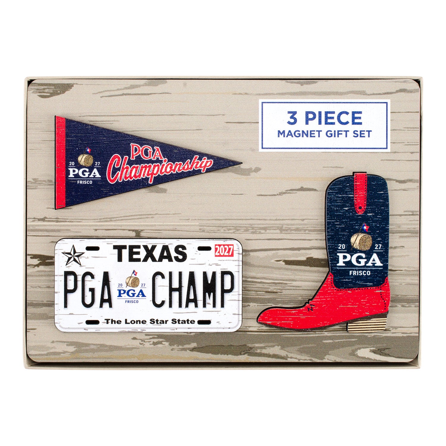 Signs by the Sea 2027 PGA Championship 3-Piece Wood Magnet Set - Front