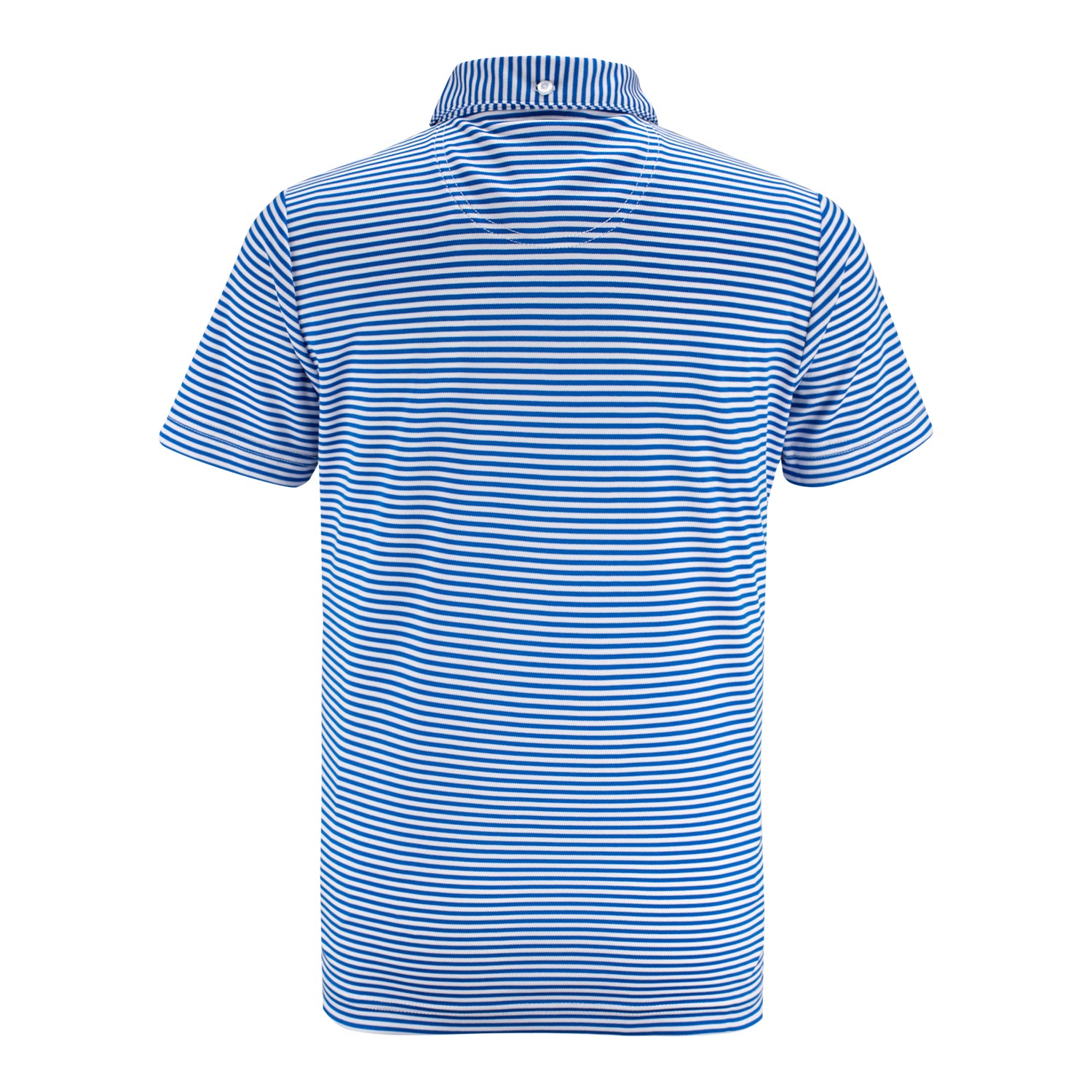 Garb 2024 PGA Championship Youth Short Sleeve Polo in Royal Stripe - Front View