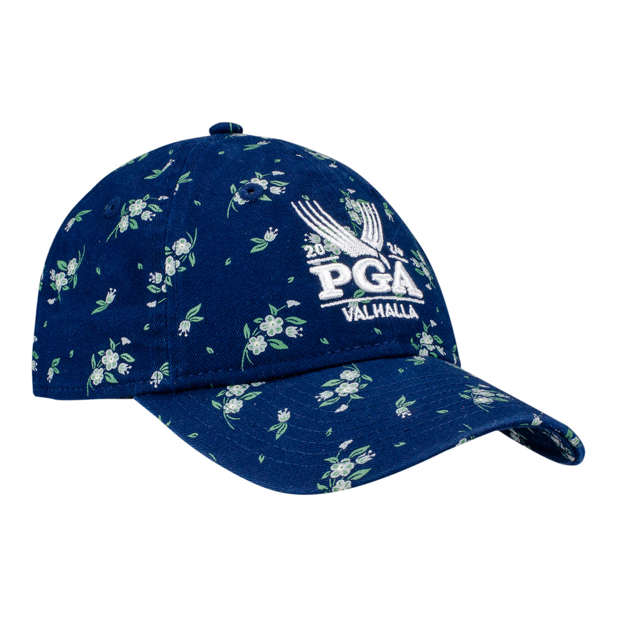 New Era 2024 PGA Championship Youth Bloom Hat in Navy - Angled Front Right View