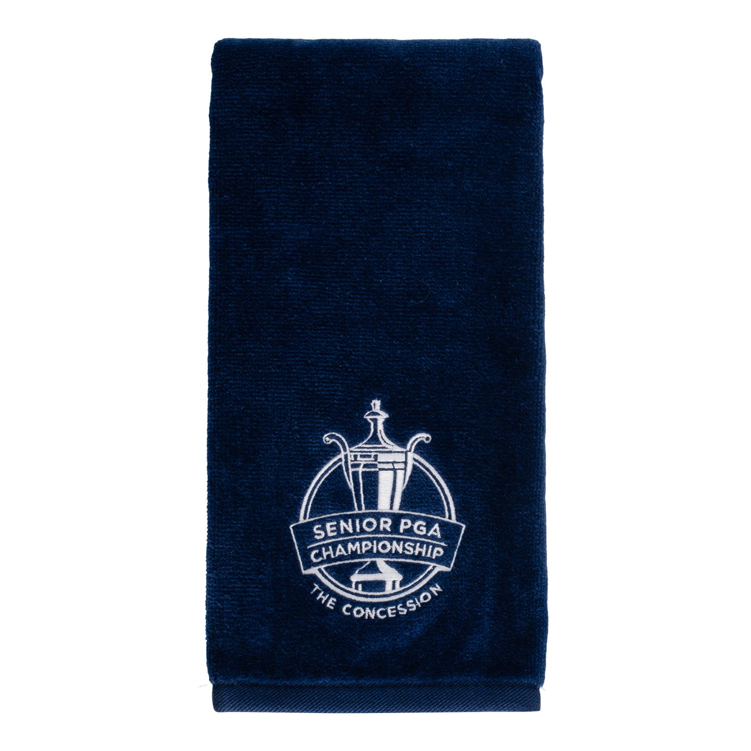 Ahead 2026 Senior PGA Championship Trifold Cotton Towel in Navy - Front View