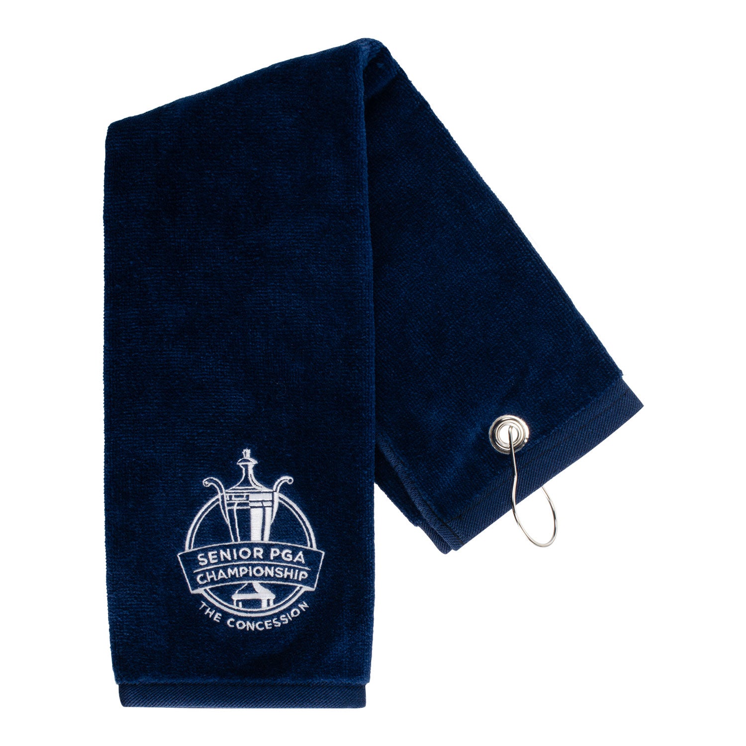 Ahead 2026 Senior PGA Championship Trifold Cotton Towel in Navy - Front View