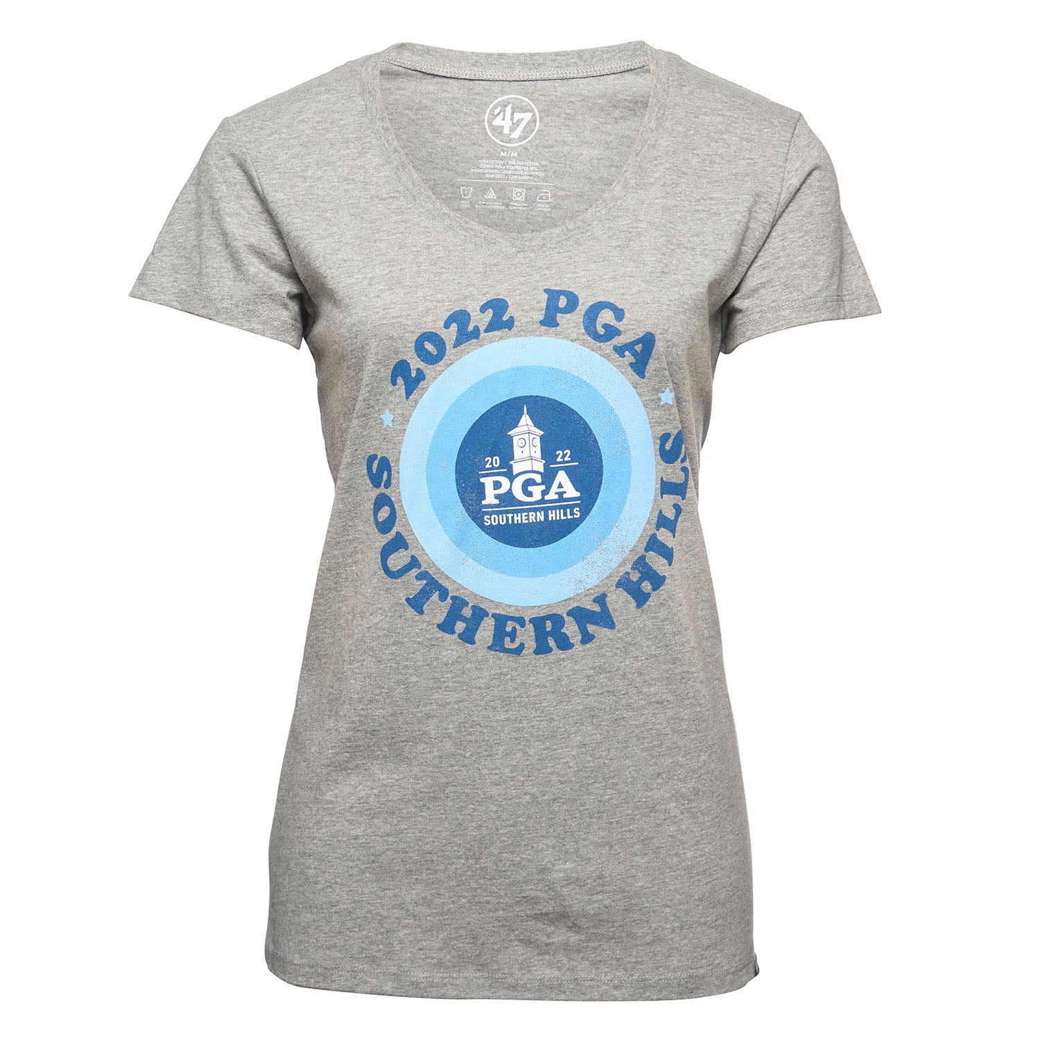 47 Brand Women's Imprint Club Scoop Neck T-Shirt in Grey- Front View