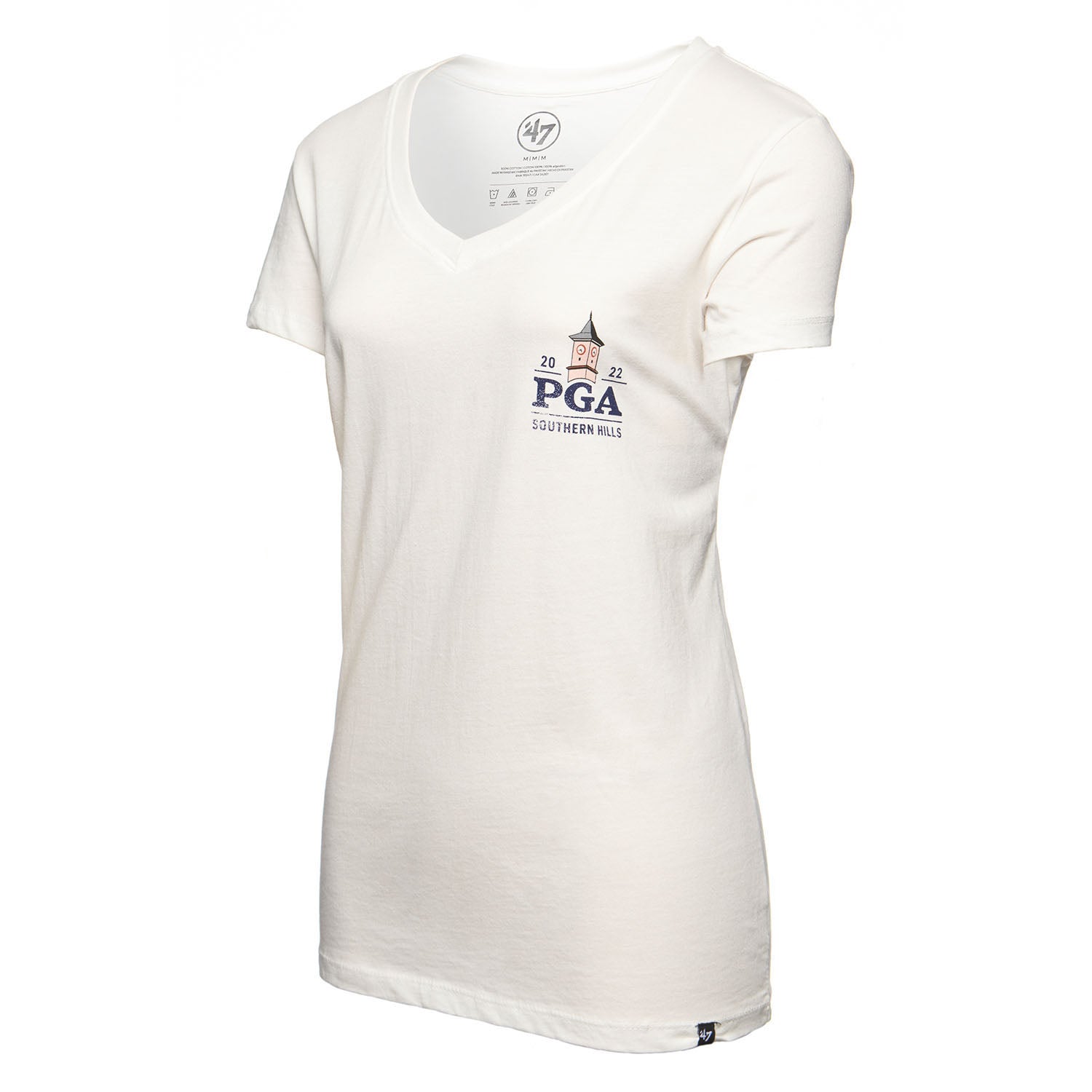 47 Brand Women's Imprint Ultra V-Neck T-Shirt in White- Front View