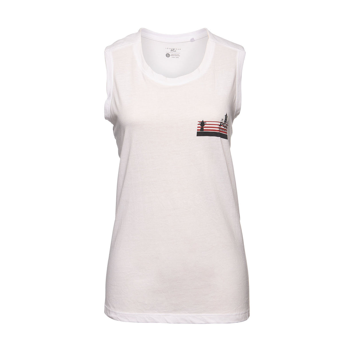 Levelwear Ladies Macy Tank Top in White- Front View