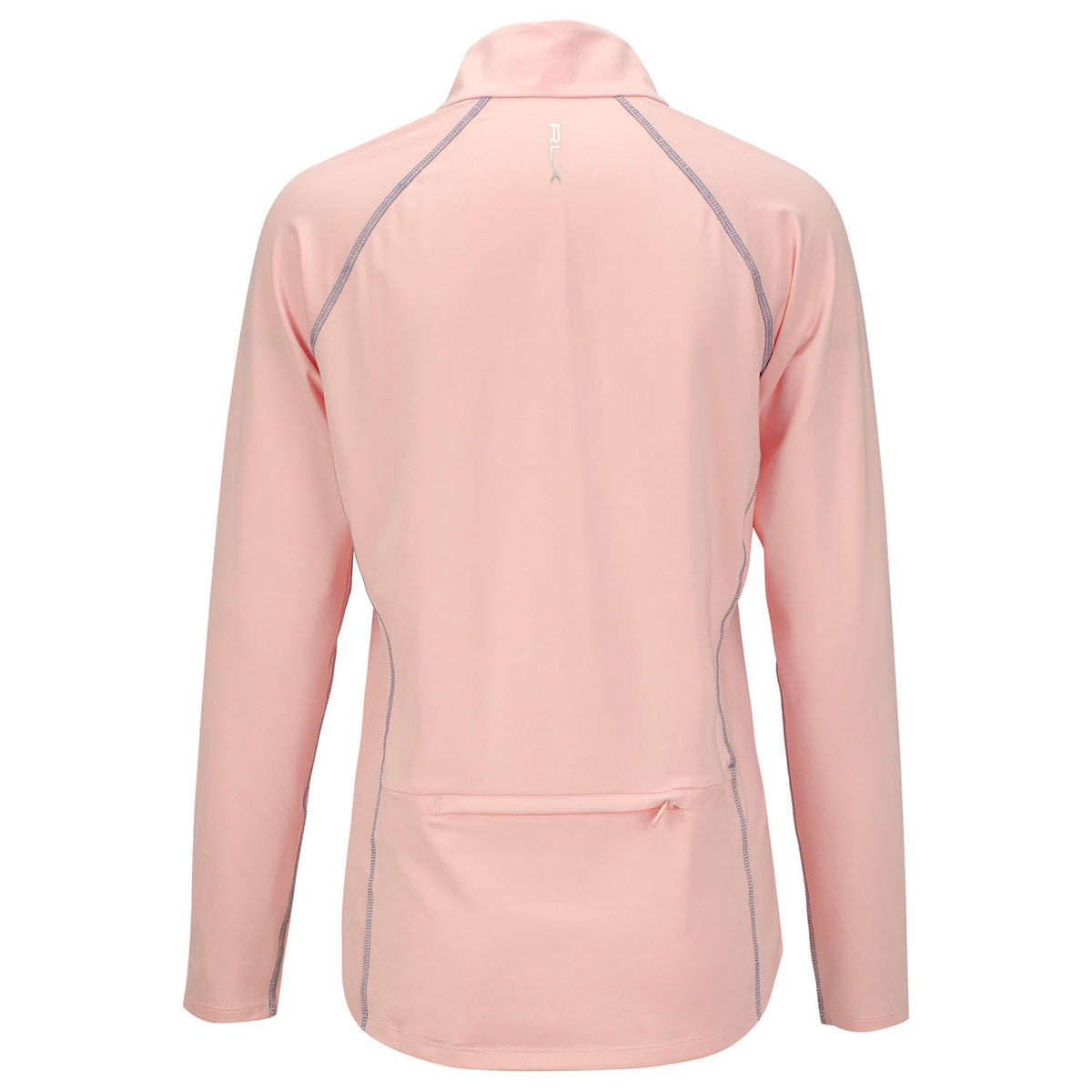 Ralph Lauren 2023 PGA Championship Long Sleeve Lightweight Airflow Jersey Pullover in Pink Sand- Back View