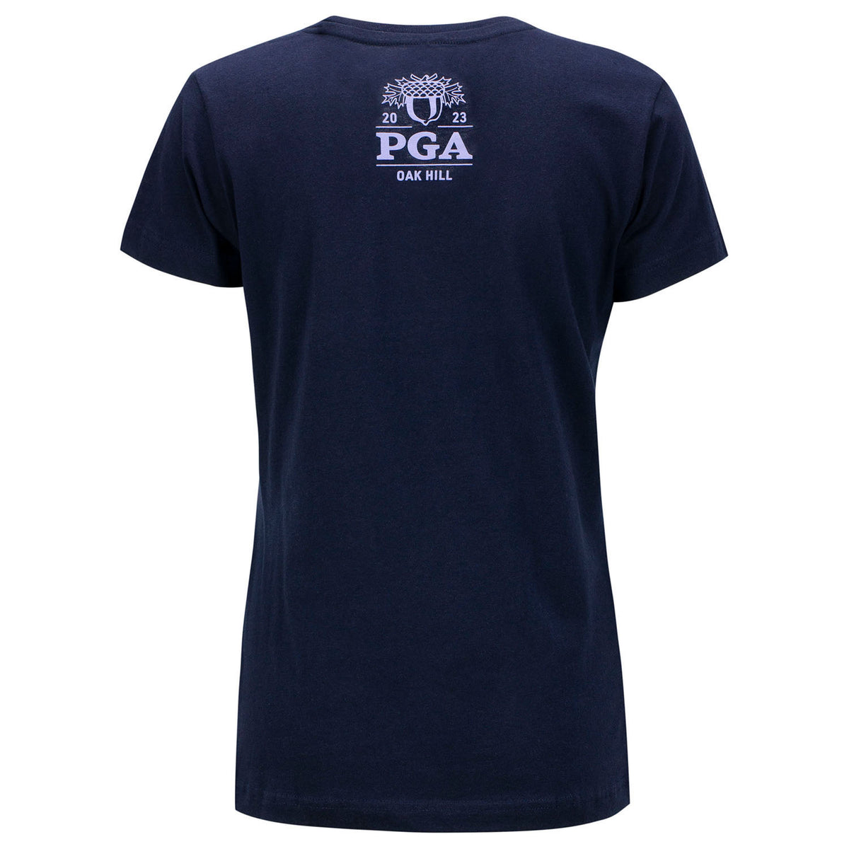Ahead 2023 PGA Championship Women&#39;s Retro Acorn T-Shirt in Blue- Back View