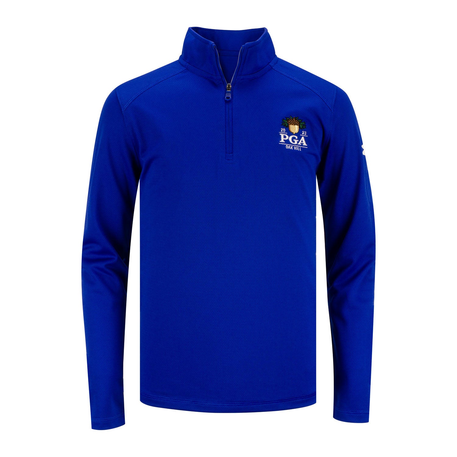 Under Armour 2023 PGA Championship F22 Youth Tech Mesh 1/4 Zip- Royal- Front View
