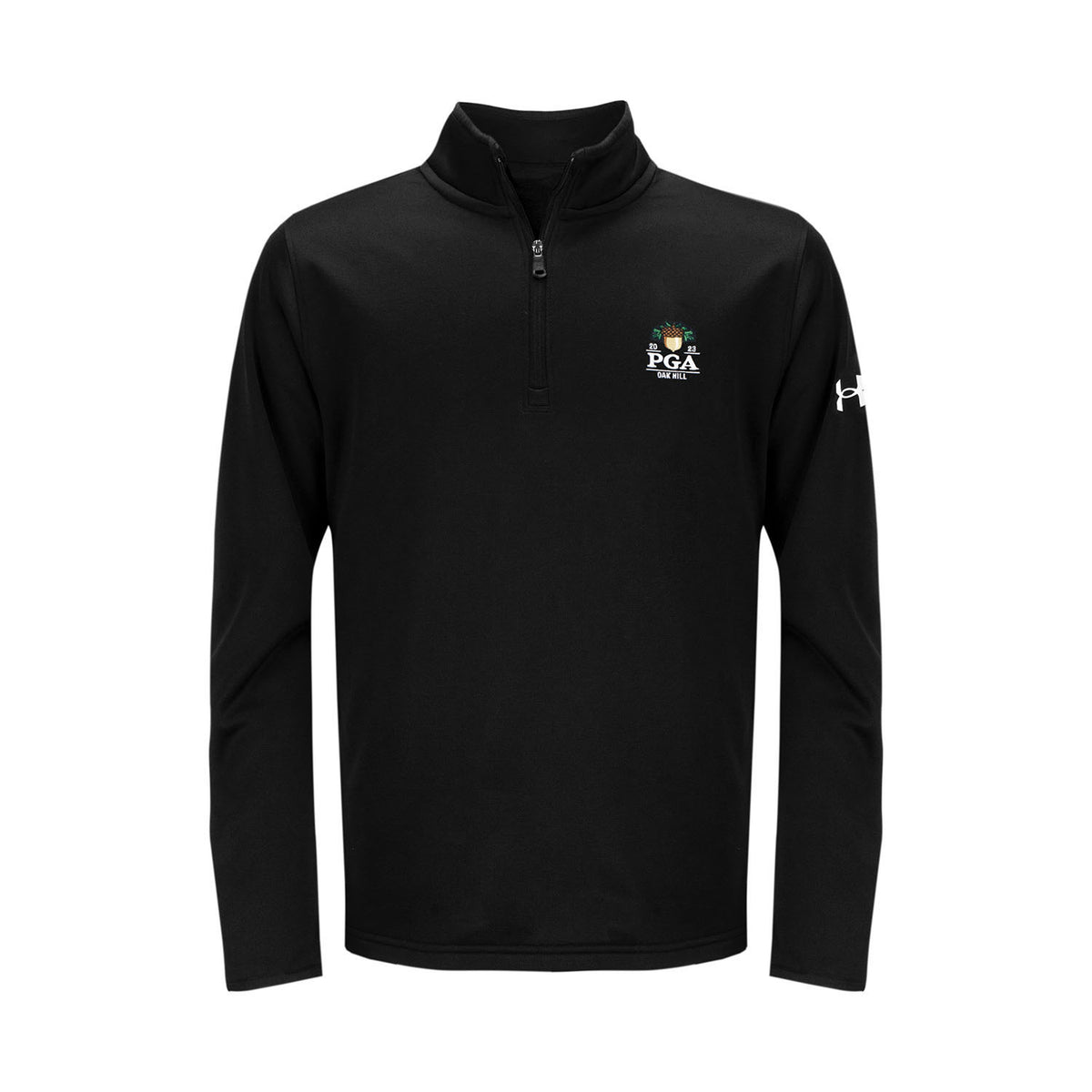 Under Armour 2023 PGA Championship F22 Youth Tech Mesh 1/4 Zip- Black- Front View