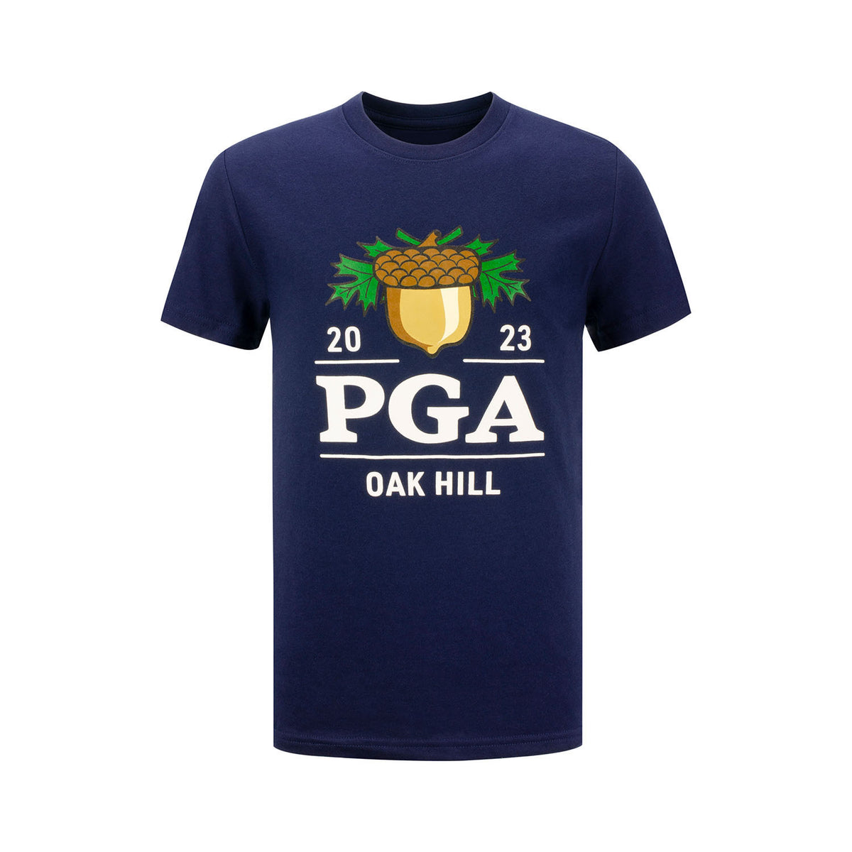 Under Armour 2023 PGA Championship Boys Performance Cotton SS Tee in Navy- Front View