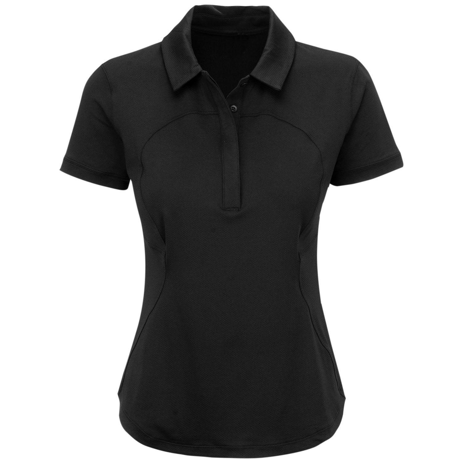 Ryder Cup lululemon Women's Quick Drying Short Sleeve Polo in Black- Front View