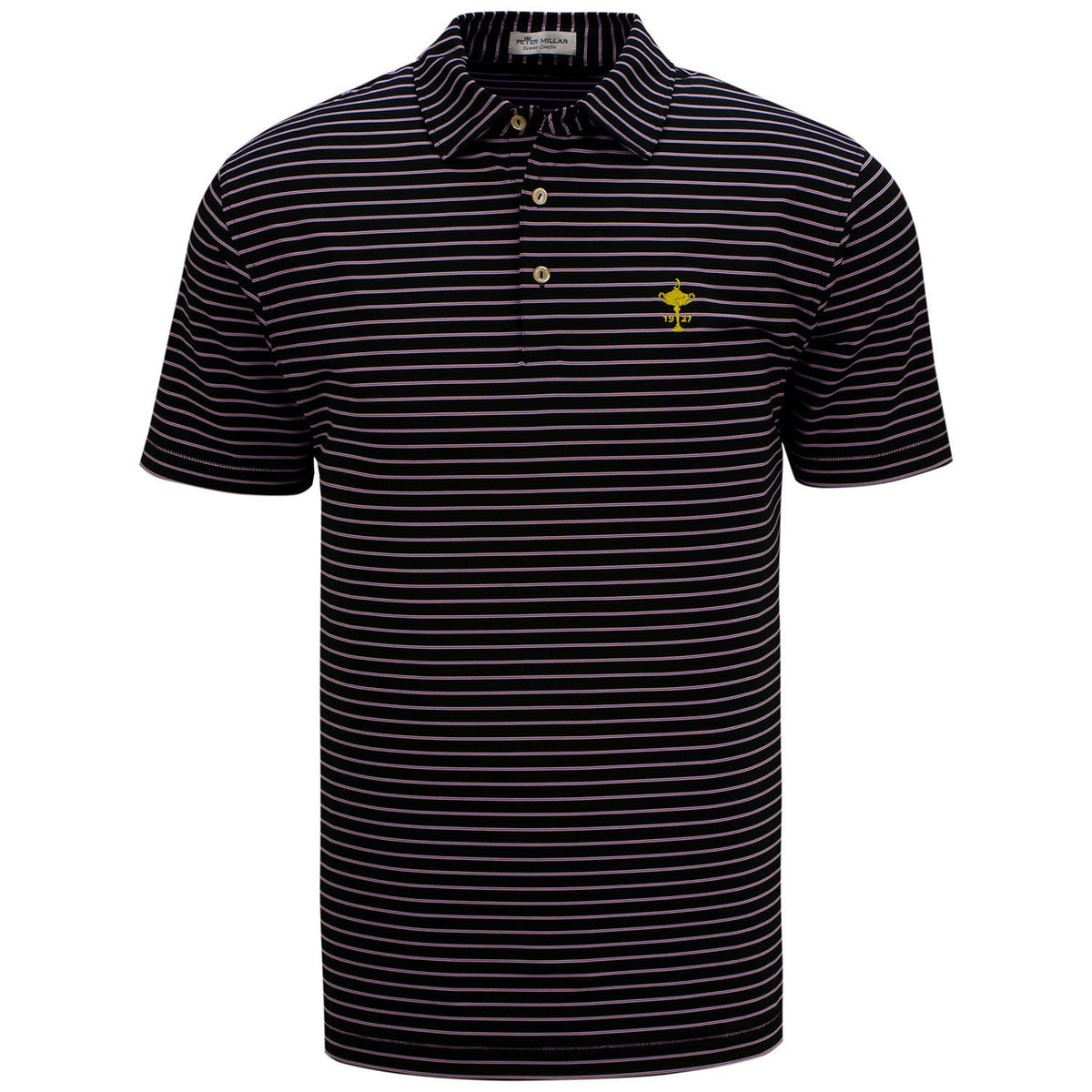Ryder Cup Peter Millar Drum Performance Jersey Polo in Black- Front View