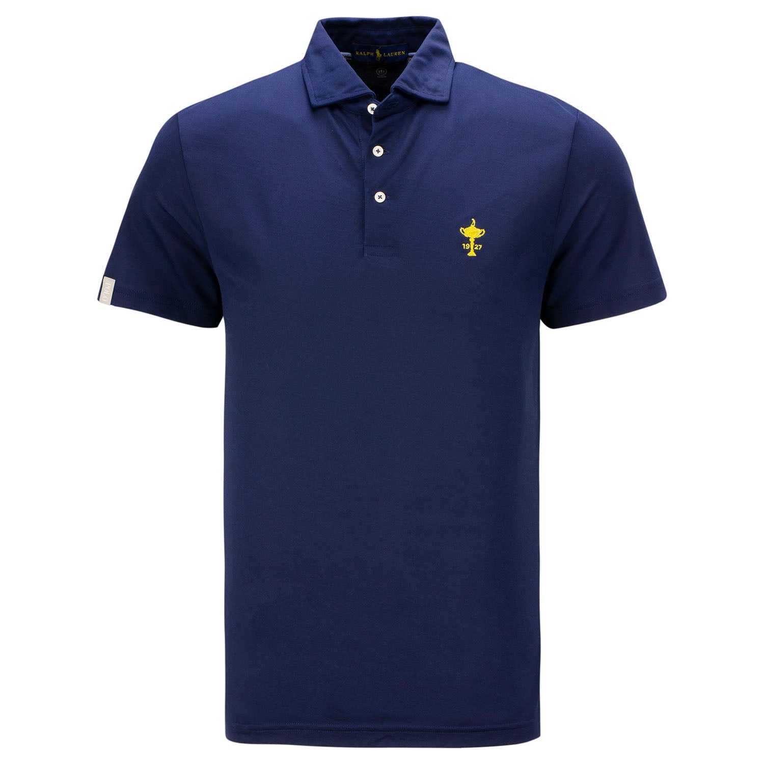 Ryder Cup Ralph Lauren Short Sleeve Tour Pique Polo in Blue- Front View