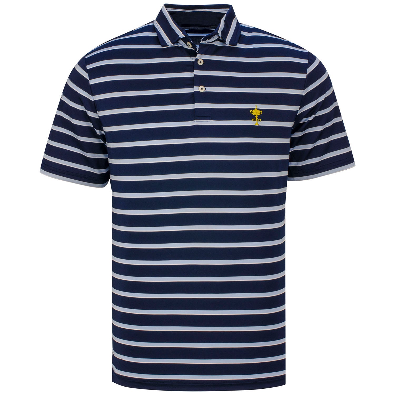 Ryder Cup Ralph Lauren Lightweight Wide Multi Stripe Polo in Navy- Front View
