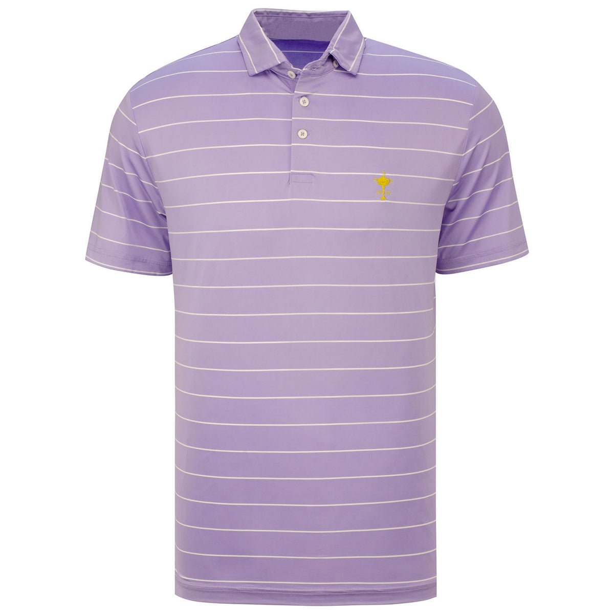 Ryder Cup Ralph Lauren Yarn Dye Featherweight Airflow Jersey Polo in Purple- Front View