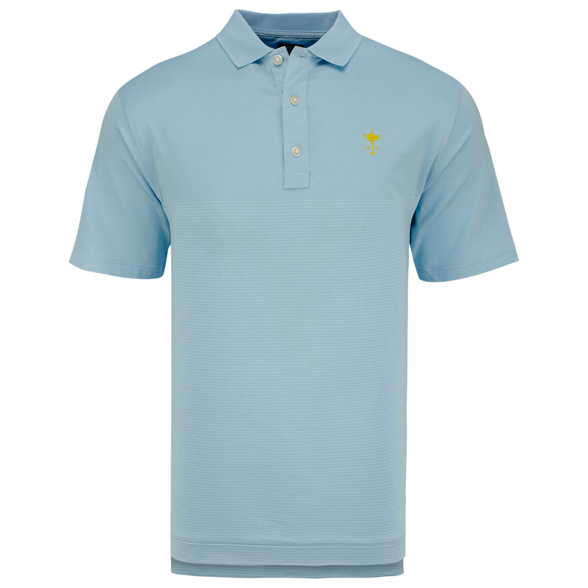 Ryder Cup FootJoy Engineered Pin Stripe Polo in Blue- Front View