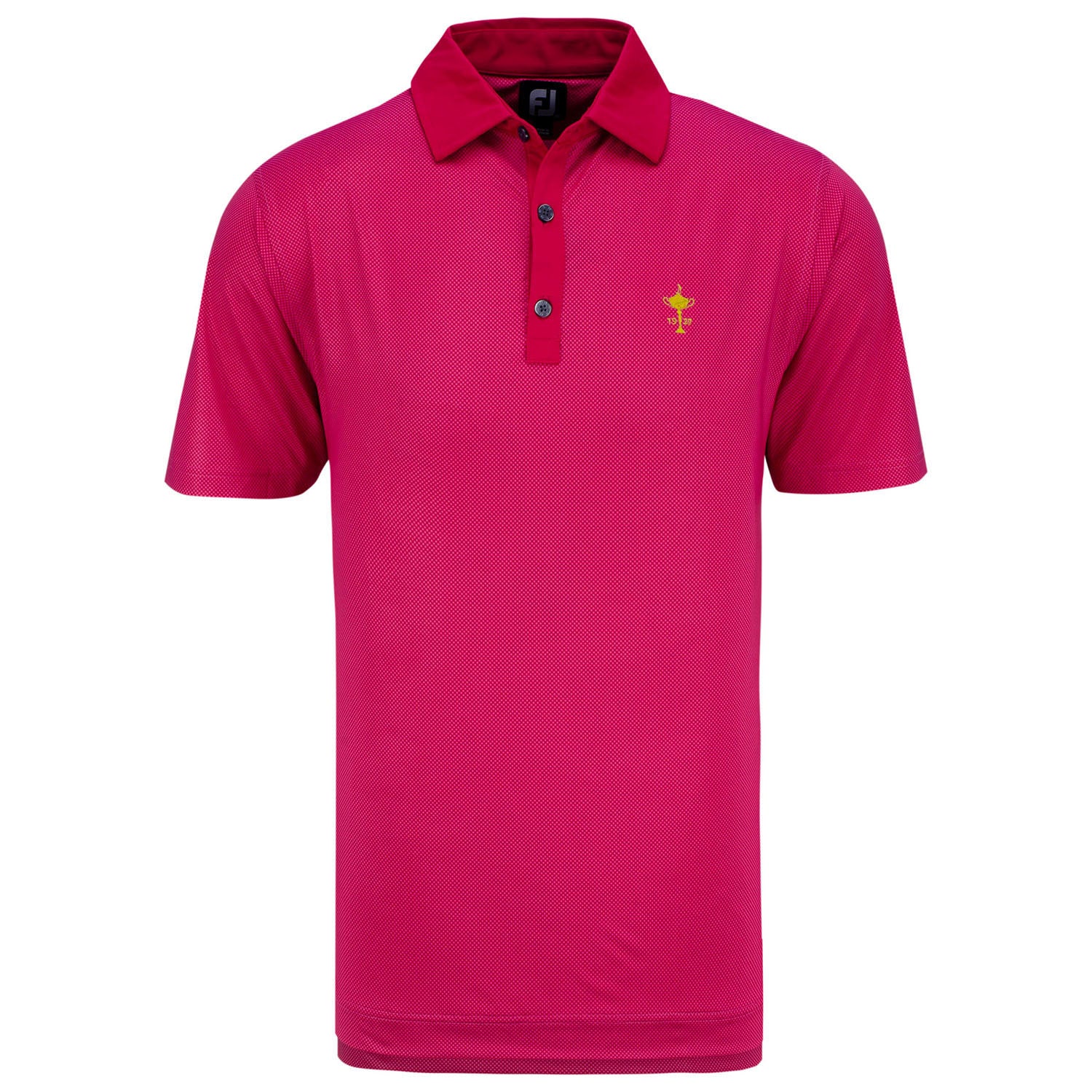 Ryder Cup FootJoy Stretch Mini Check Polo in Red- Front View