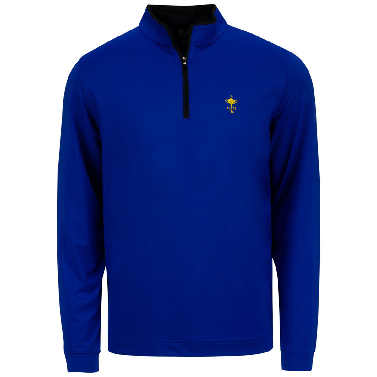 Ryder Cup FootJoy Lightweight Solid 1/2 Zip in Blue- Front View