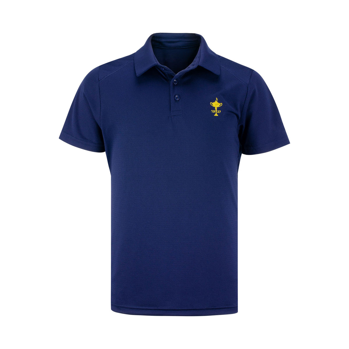 Ryder Cup Boys Youth Tech Mesh Polo in Navy- Front View