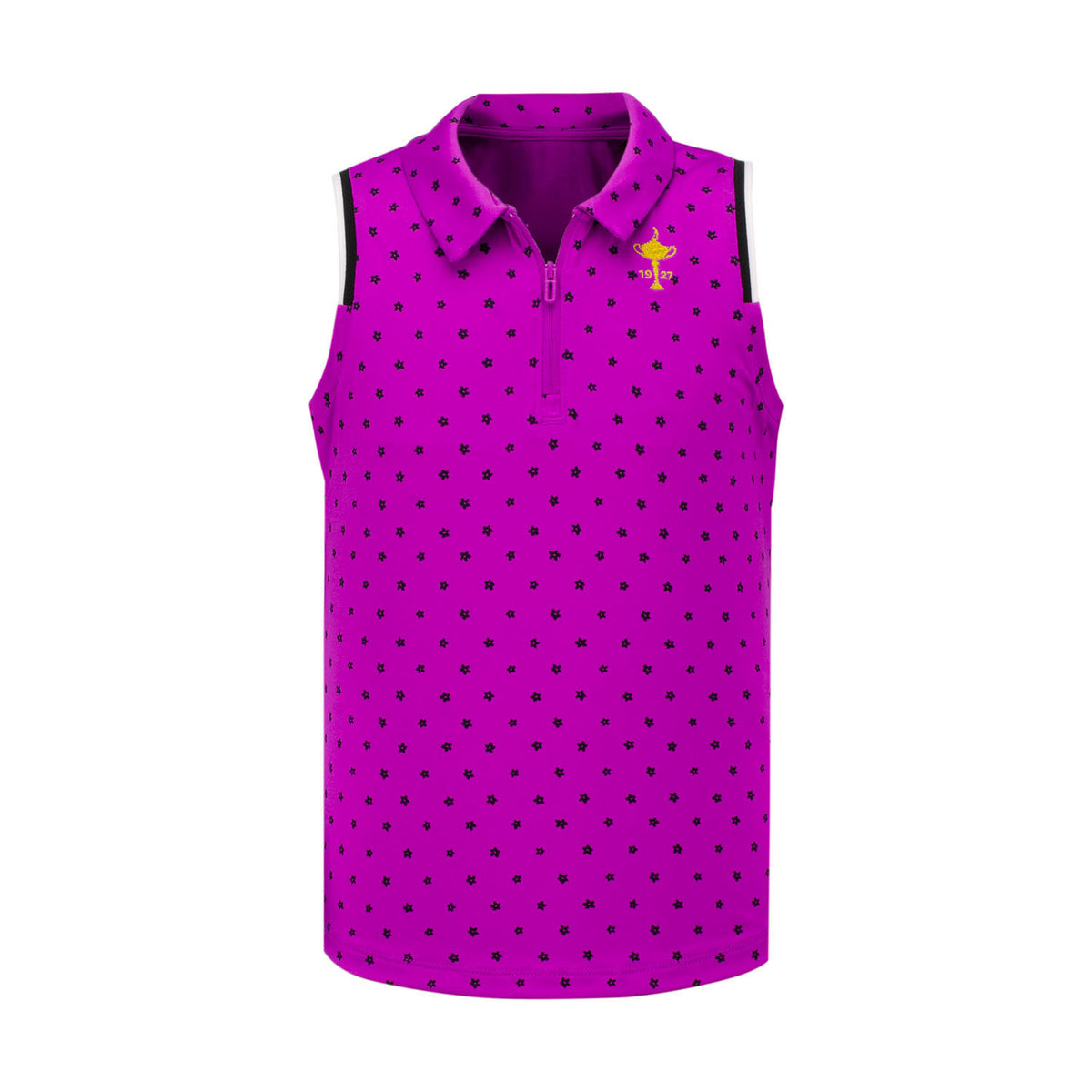 Ryder Cup Girls Youth Under Armour Zinger Dizty Floral Polo in Purple- Front View