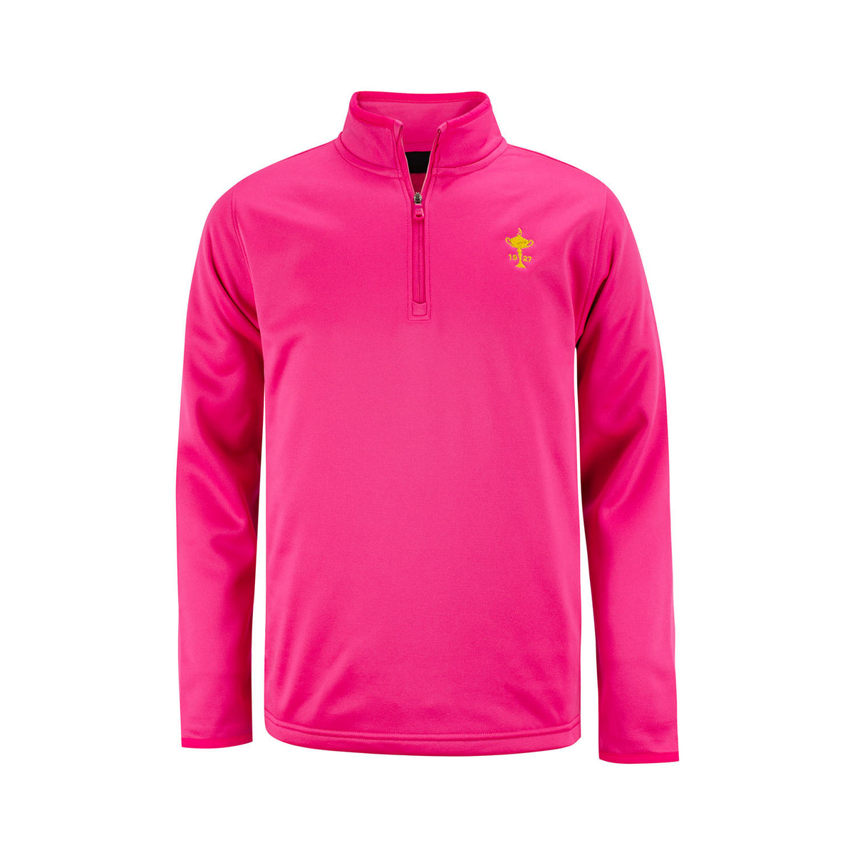 Ryder Cup Girls Youth Armour Fleece 1/2 Zip in Pink- Front View