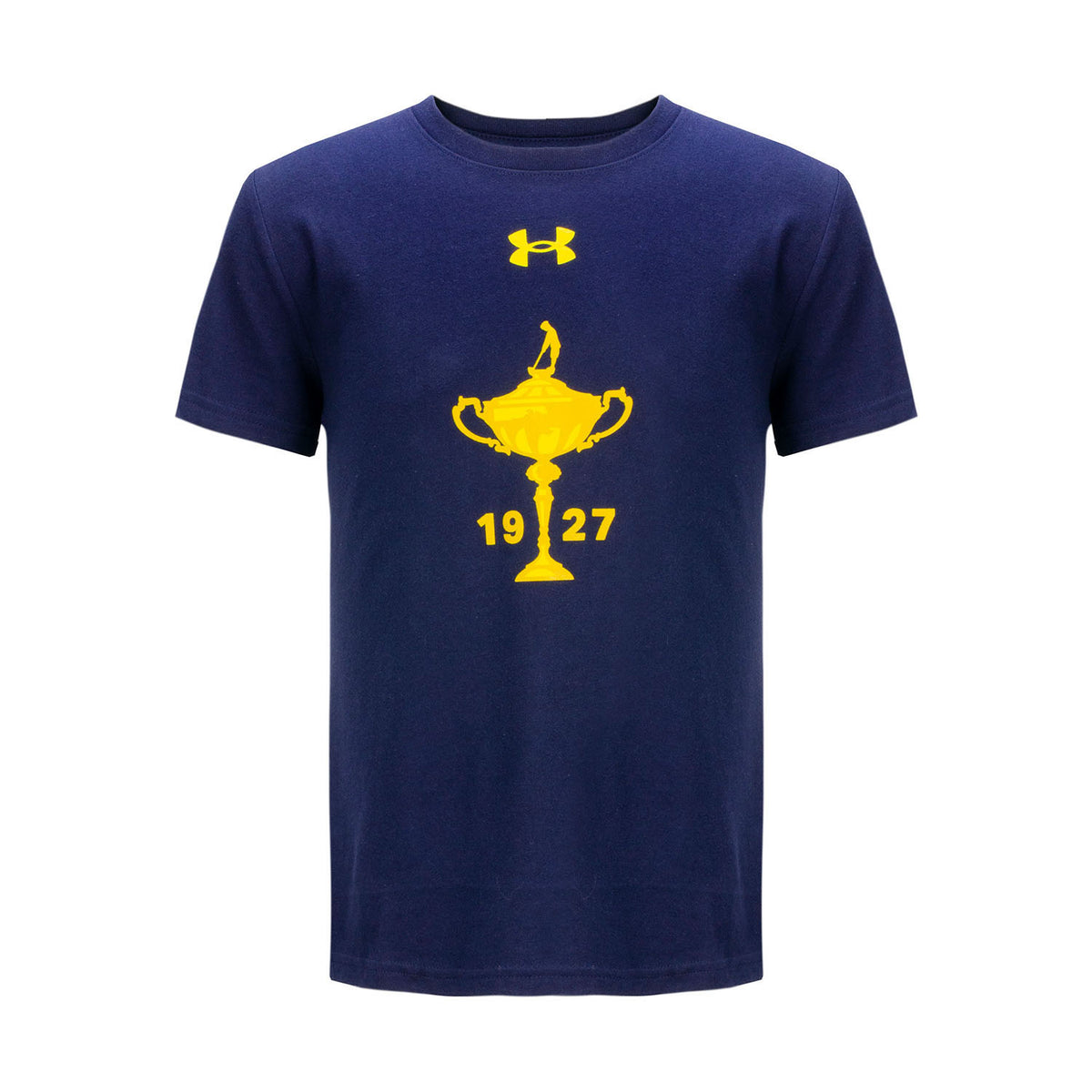 Ryder Cup Boys Performance Cotton SS Tee in Navy- Front View