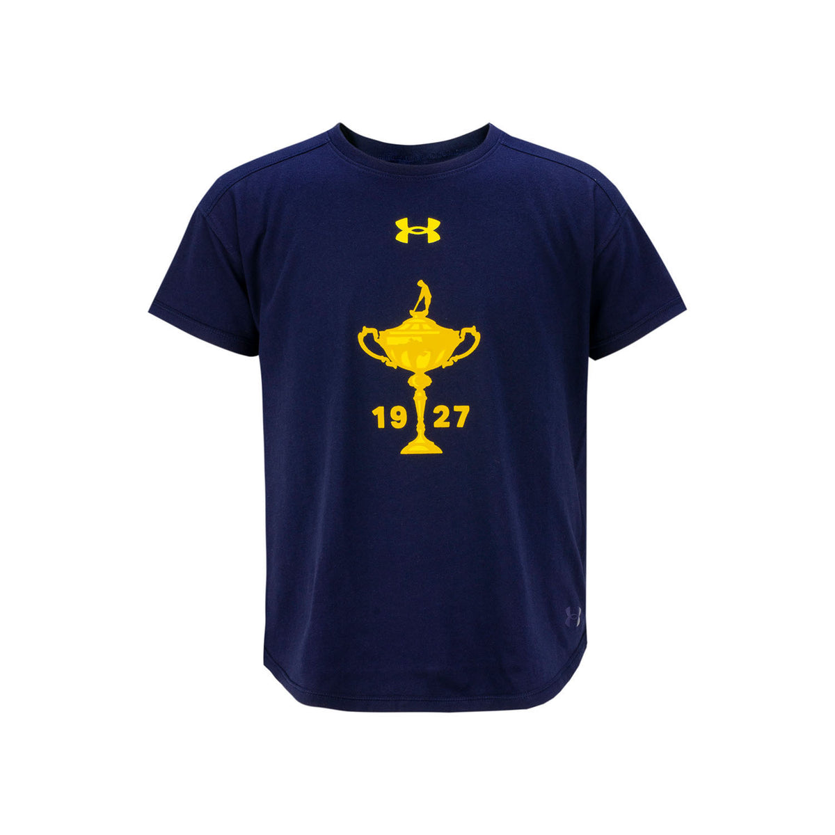 Ryder Cup Girls Youth Performance Cotton SS Tee in Navy- Front View