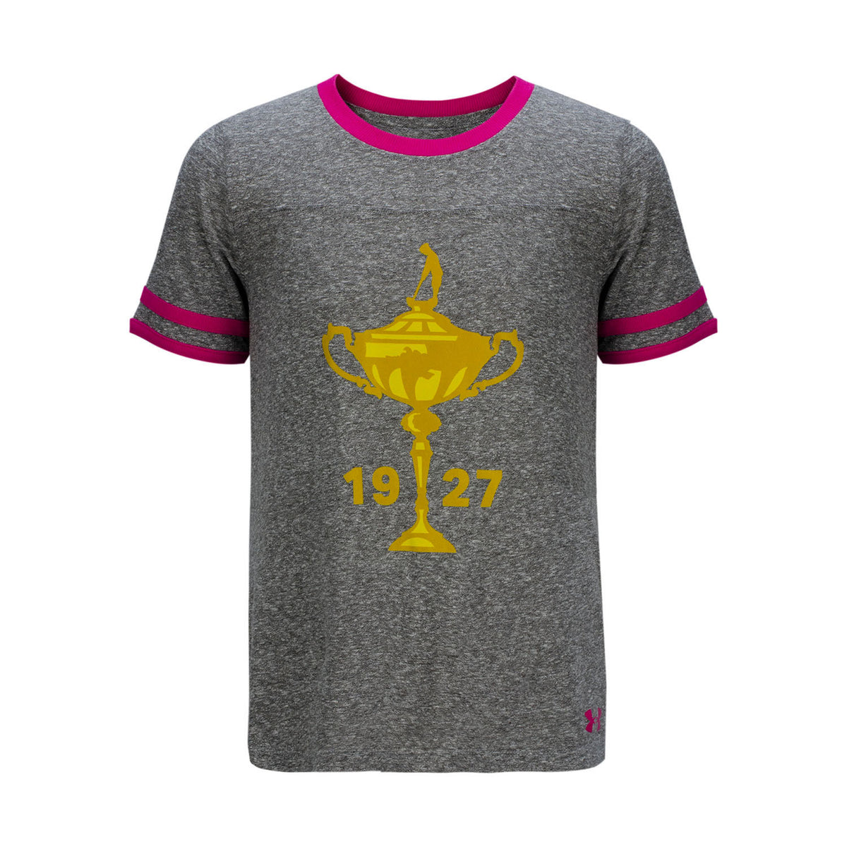 Ryder Cup Girls Youth Siro Slub SS Tee in Grey- Front View